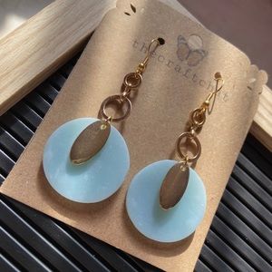 Light blue polymer clay earrings